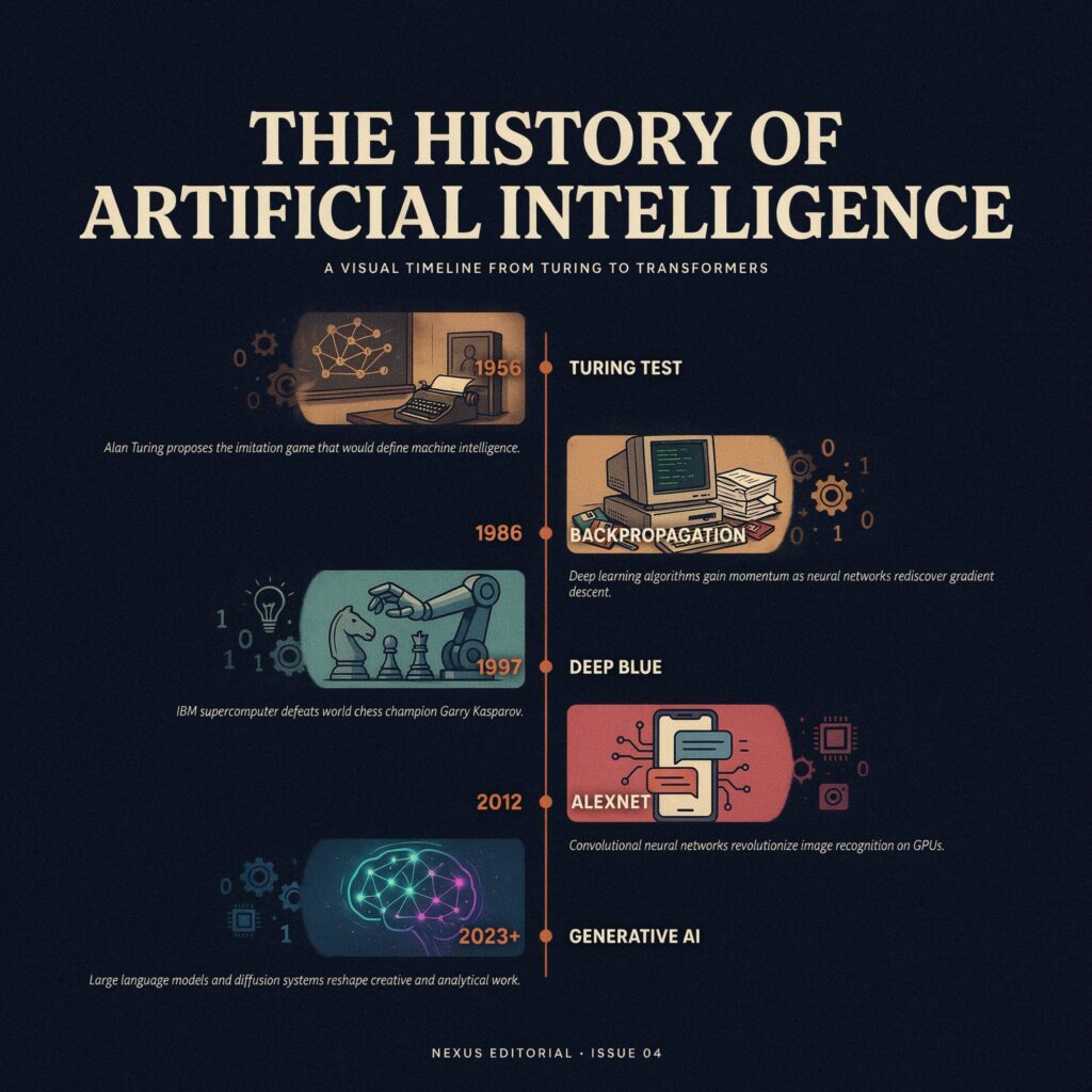 The History of Artificial Intelligence: A Visual Timeline from Turing to Generative AI